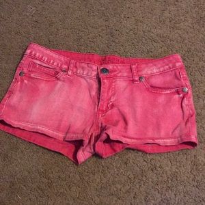Pink jean shorts